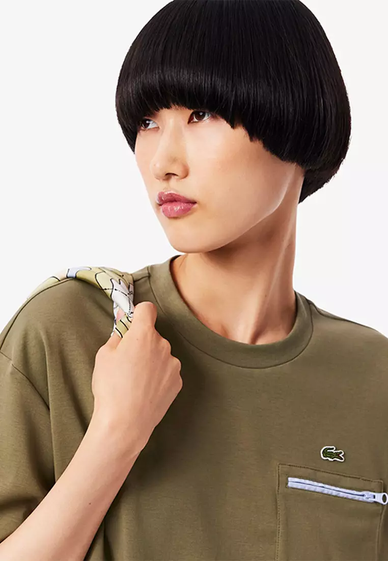 Oversized Zipped Pocket Detail T-shirt