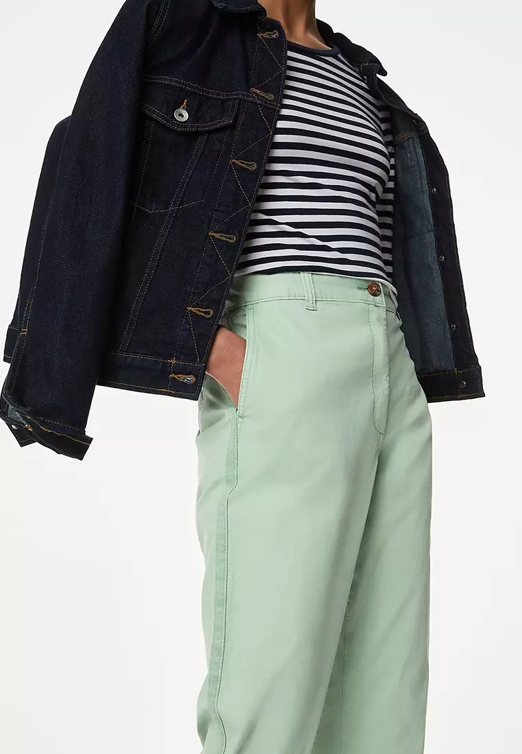 Cotton Rich Tea Dyed Slim Fit Chinos