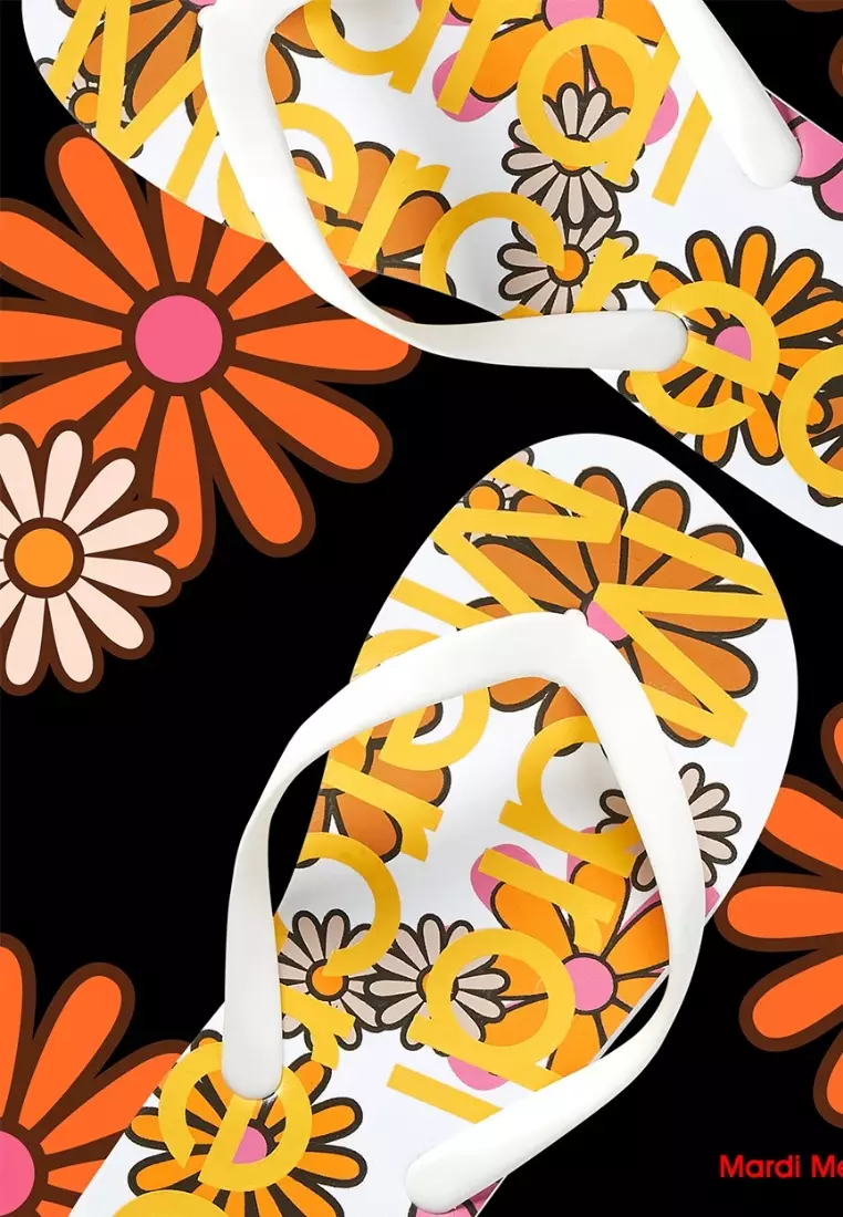Flip Flops - Mardi Blossom White