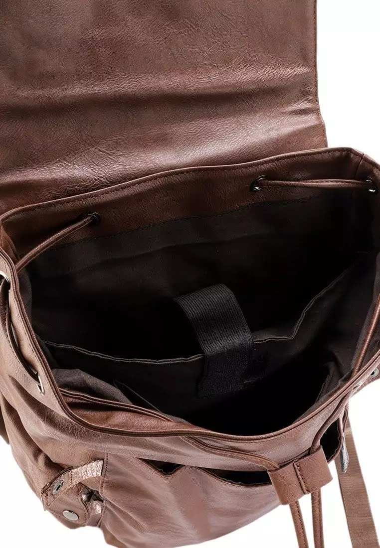 Pu Pocket Flap Large Backpack