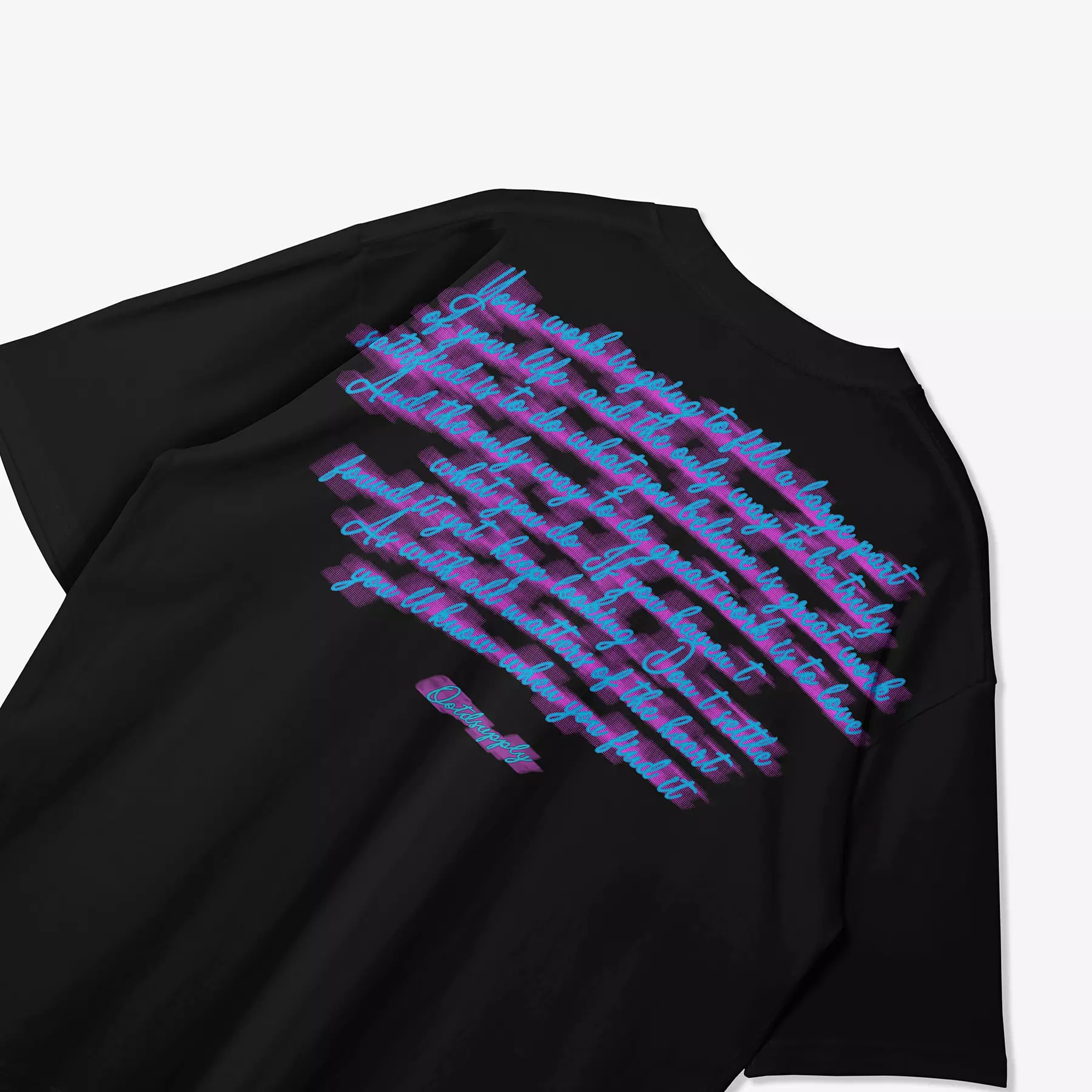 OOTDSUPPLY Oversized Tshirt Indigo Black & Purple l Kaos Oversize Pria dan Wanita OVZ214