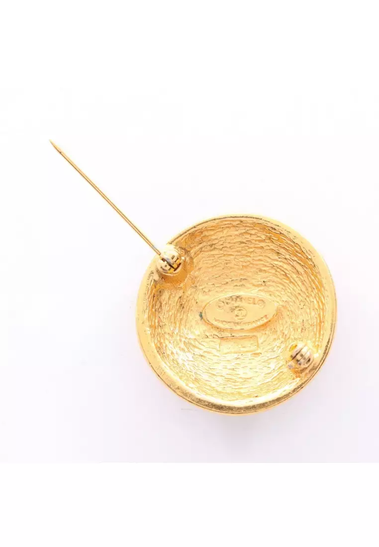 Buy Chanel Pre-Loved Chanel coco mark brooch GP gold 2026 Online ...