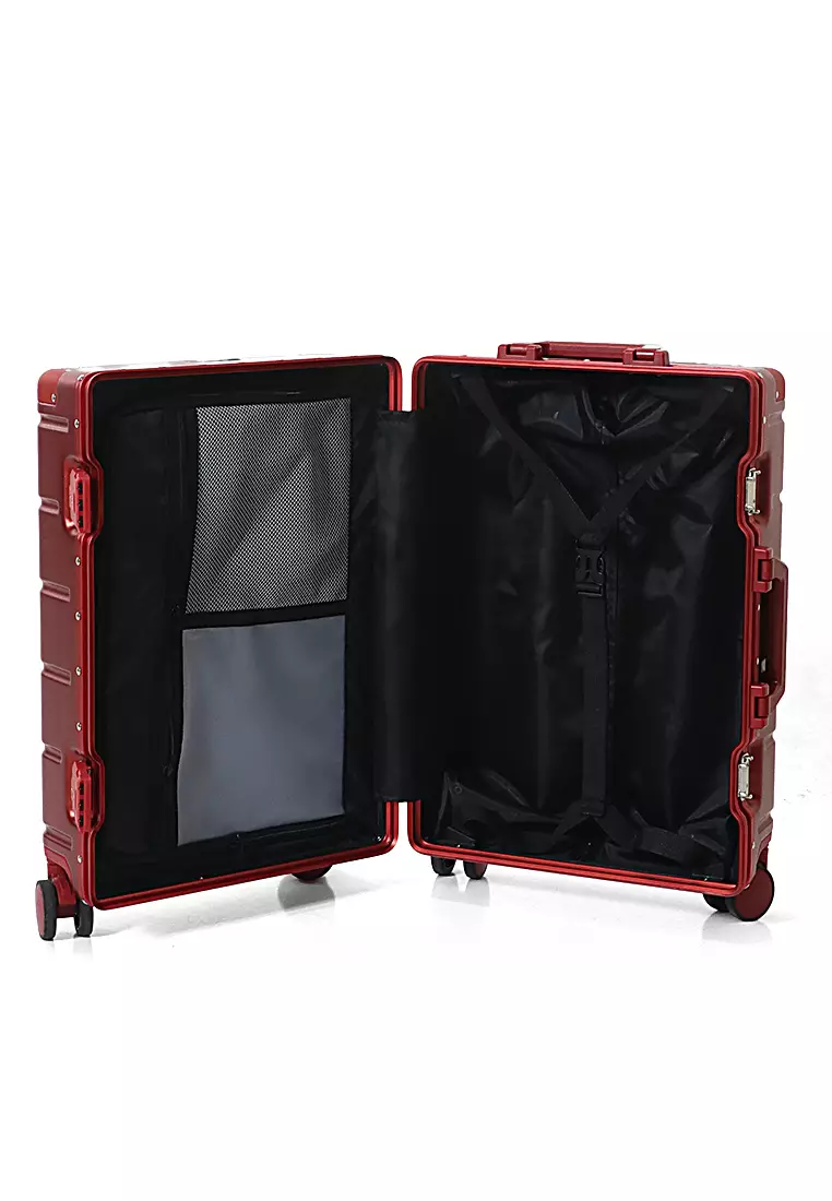 Barayev Koper Alumunium Frame Size 20 Inch Travel Bag Unisex TSA Lock Material Polycarbonate ORIGINAL - Red