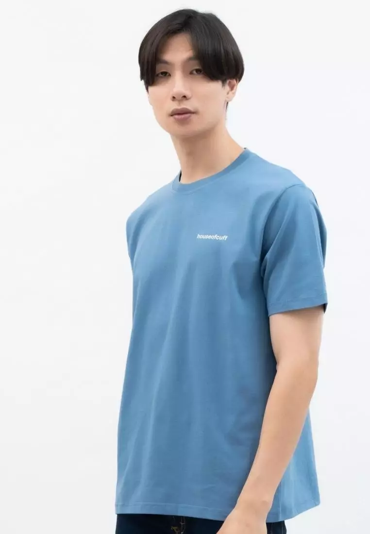 Houseofcuff T-shirt Kaos Polos Pendek Steel Blue Tersedia Size S - 4XL