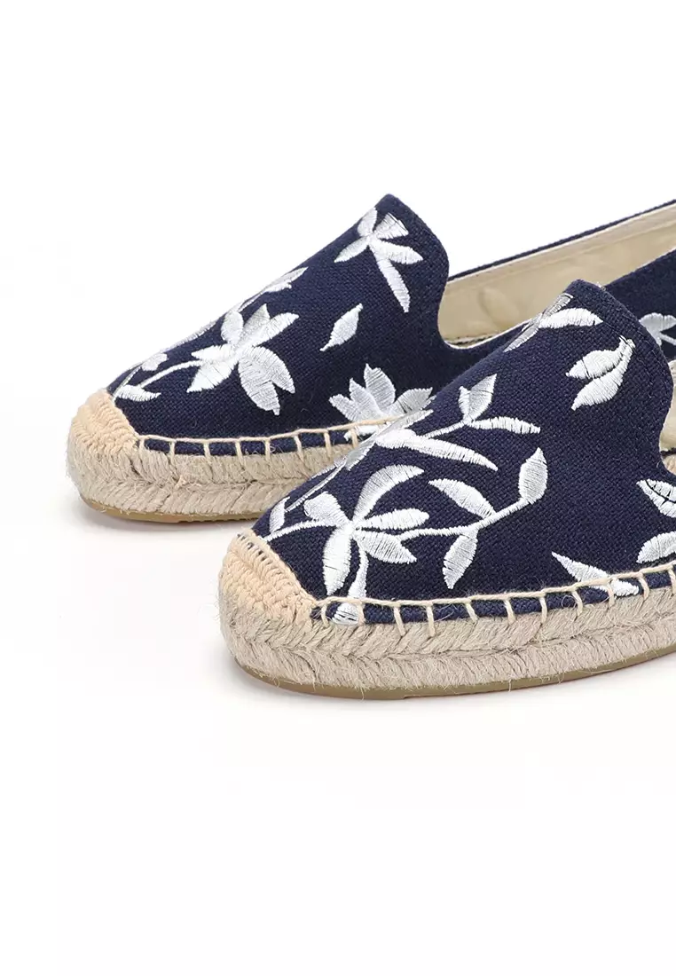 刺繡帆布草編麻底鞋 HB003