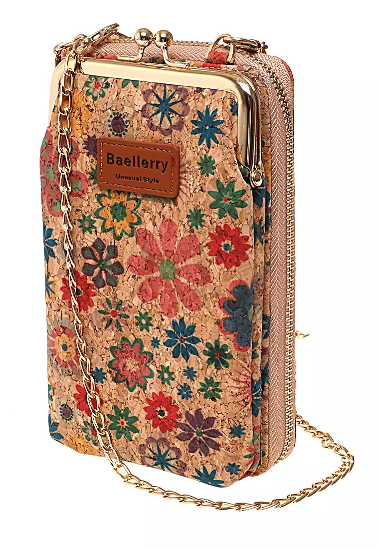 Tas Selempang Wanita Flower Dompet Sling Bag Multifungsi Many Slot Material Kulit Leather ORIGINAL