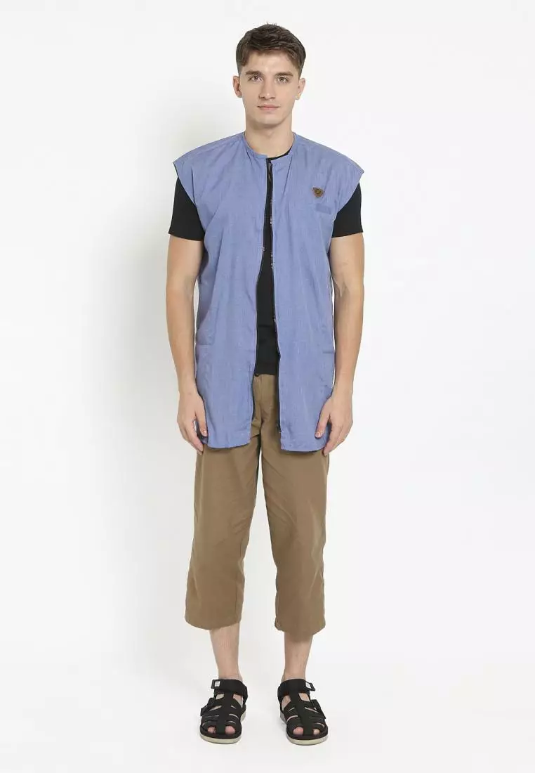 Zayidan Rompi Sholat Zipper Muslim Pria - Biru