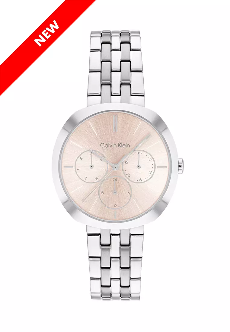Women's Stainless Steel Bracelet and Blush Dial Quartz Multifunction Watch - CK25200335