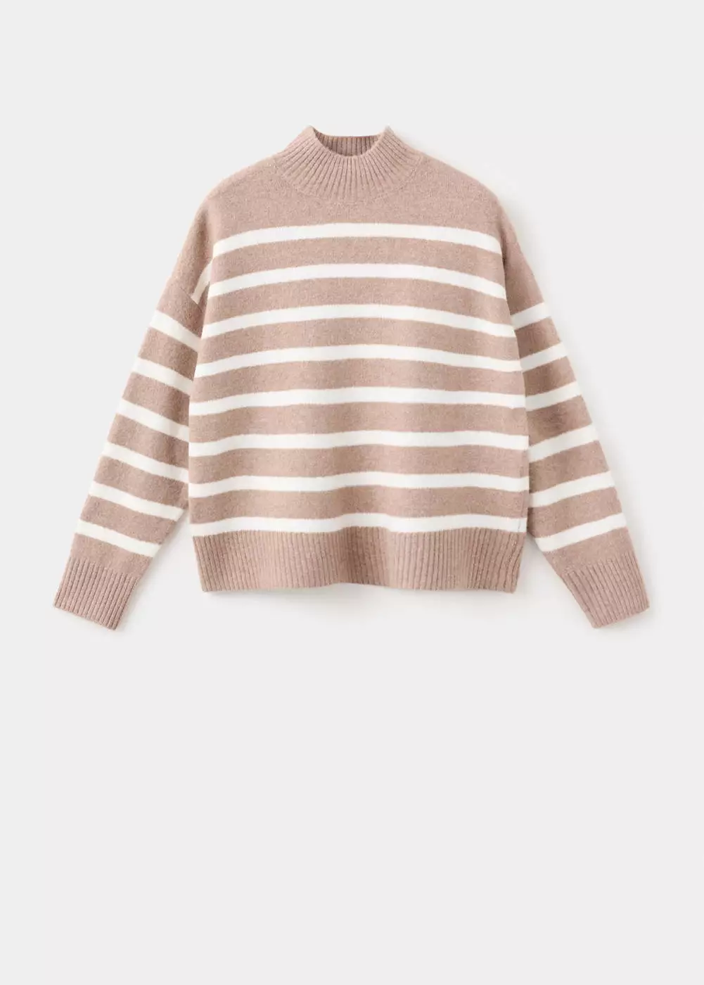 Sweater garis-garis oversize turtleneck