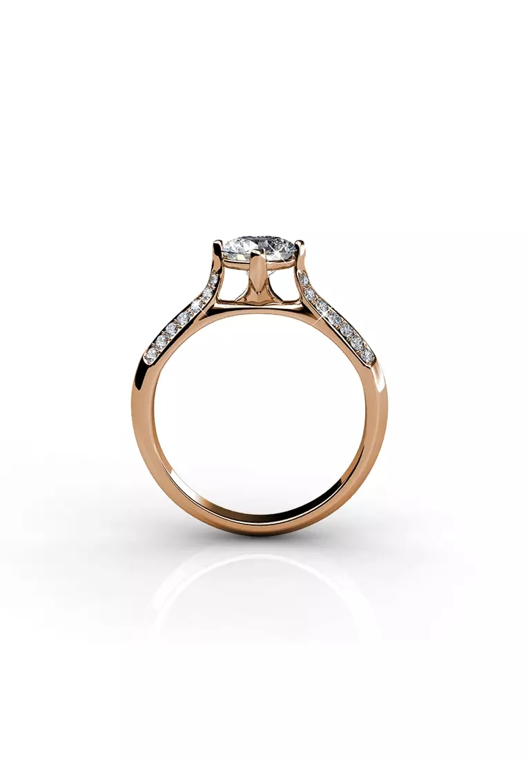 Luxx Ring (Rose Gold) - Cincin Crystal Swarovski® by Her Jewellery