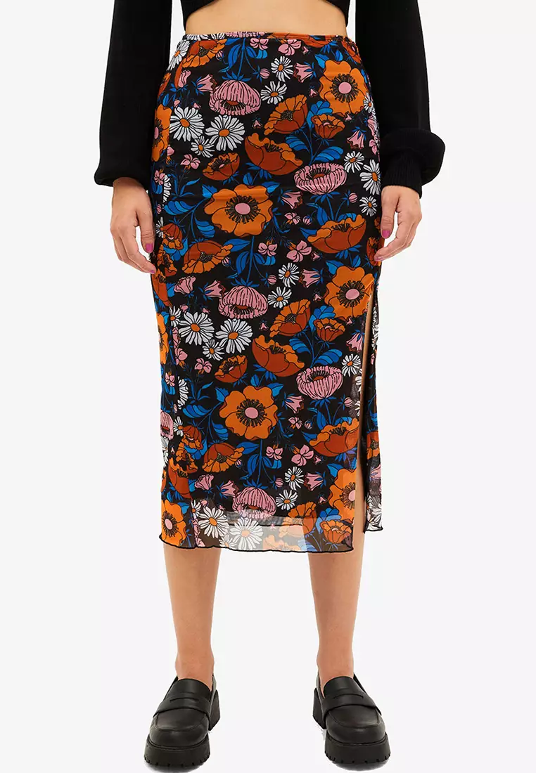 Buy Monki Lettuce Hem Midi Skirt Online ZALORA Malaysia