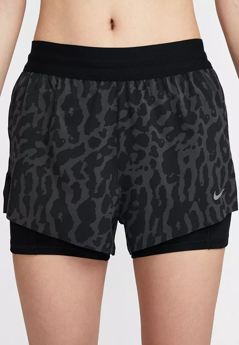 Women's Dri-FIT Mid-Rise 2-in-1 Printed Running Shorts