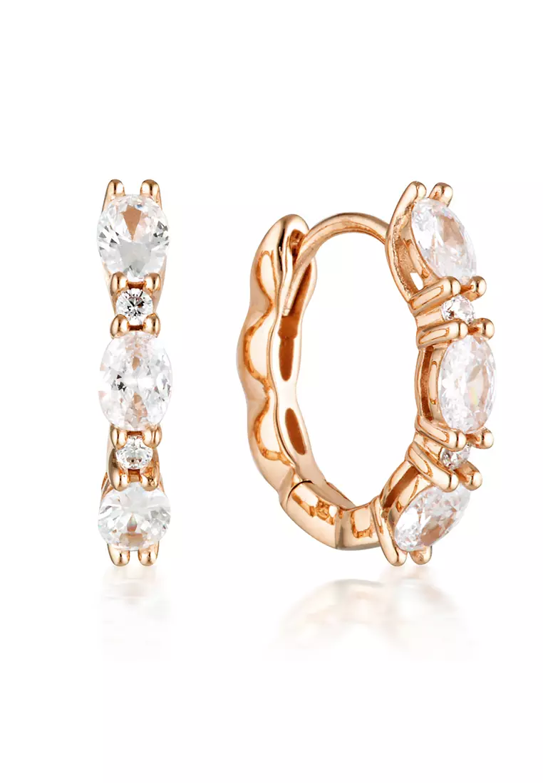 GEORGINI AURORA GLIMMER EARRINGS ROSE GOLD