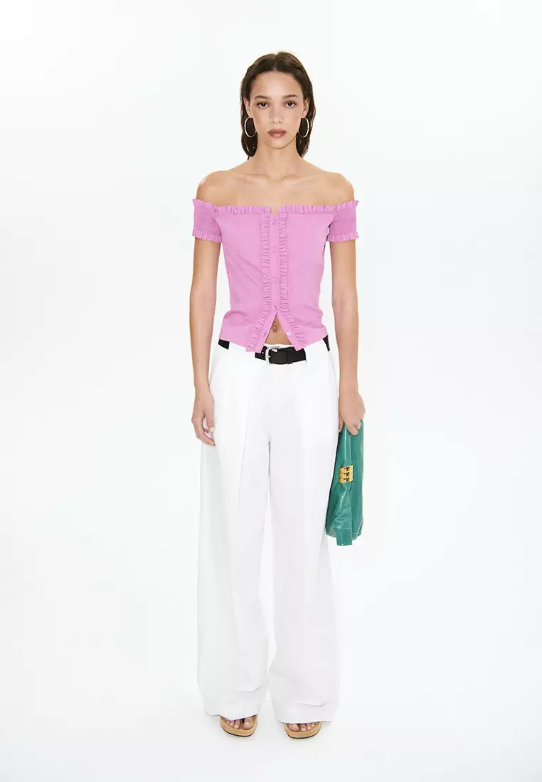 Buy Mango Ruffle Detail Top 2026 Online | ZALORA