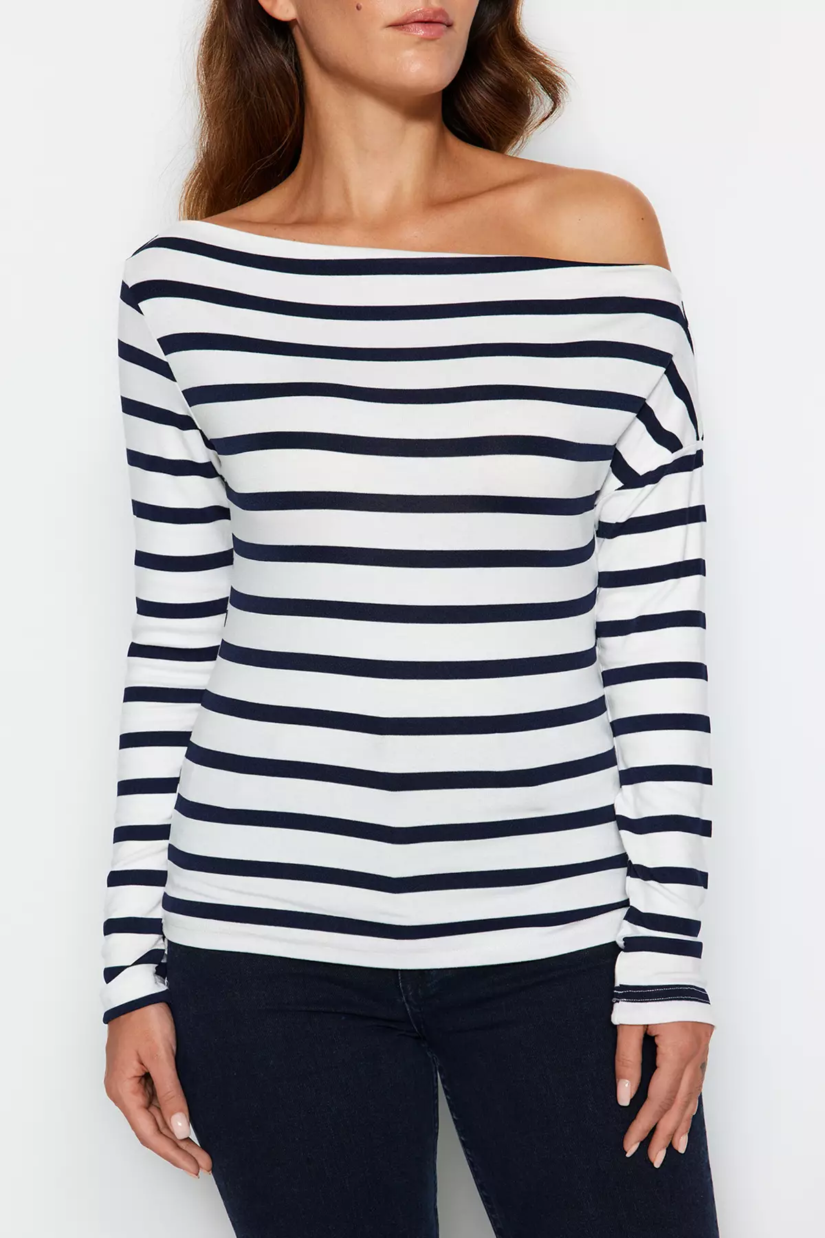 Striped Asymmetrical Top