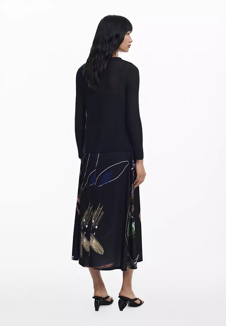 2-in-1 brushstroke dress
