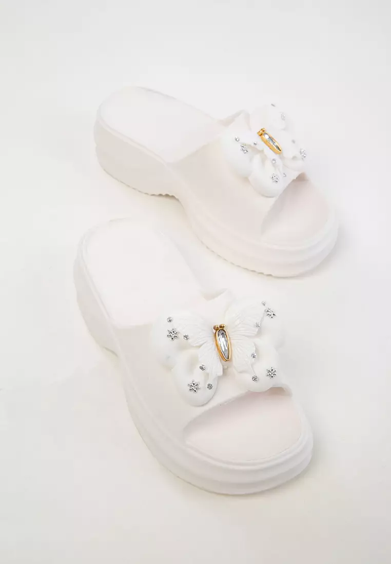 White Women's Slippers 20419