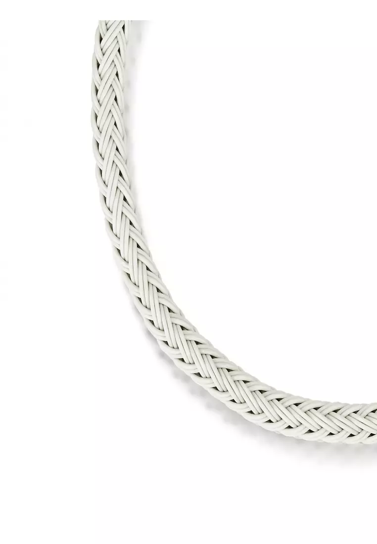 Stainless Steel Charm Bracelet for Women Light Grey 3mm