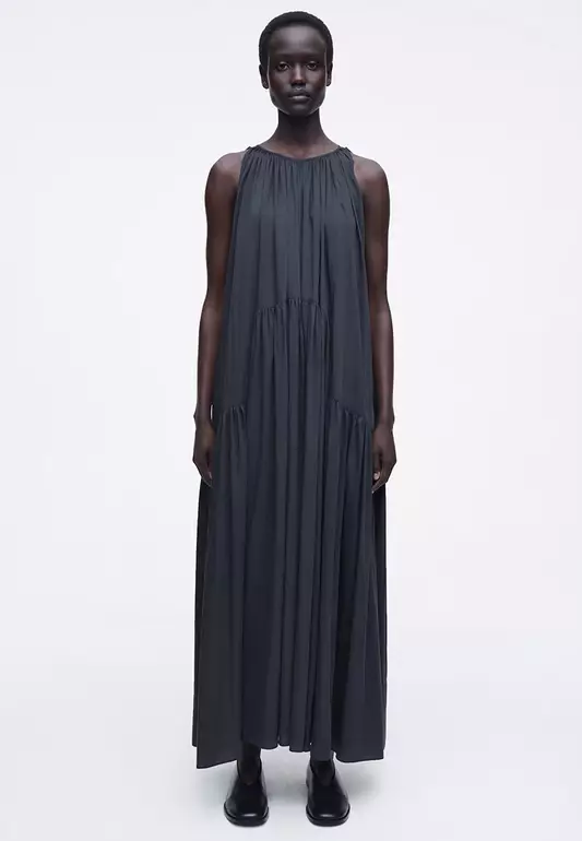Gathered Halter Neck Maxi Dress