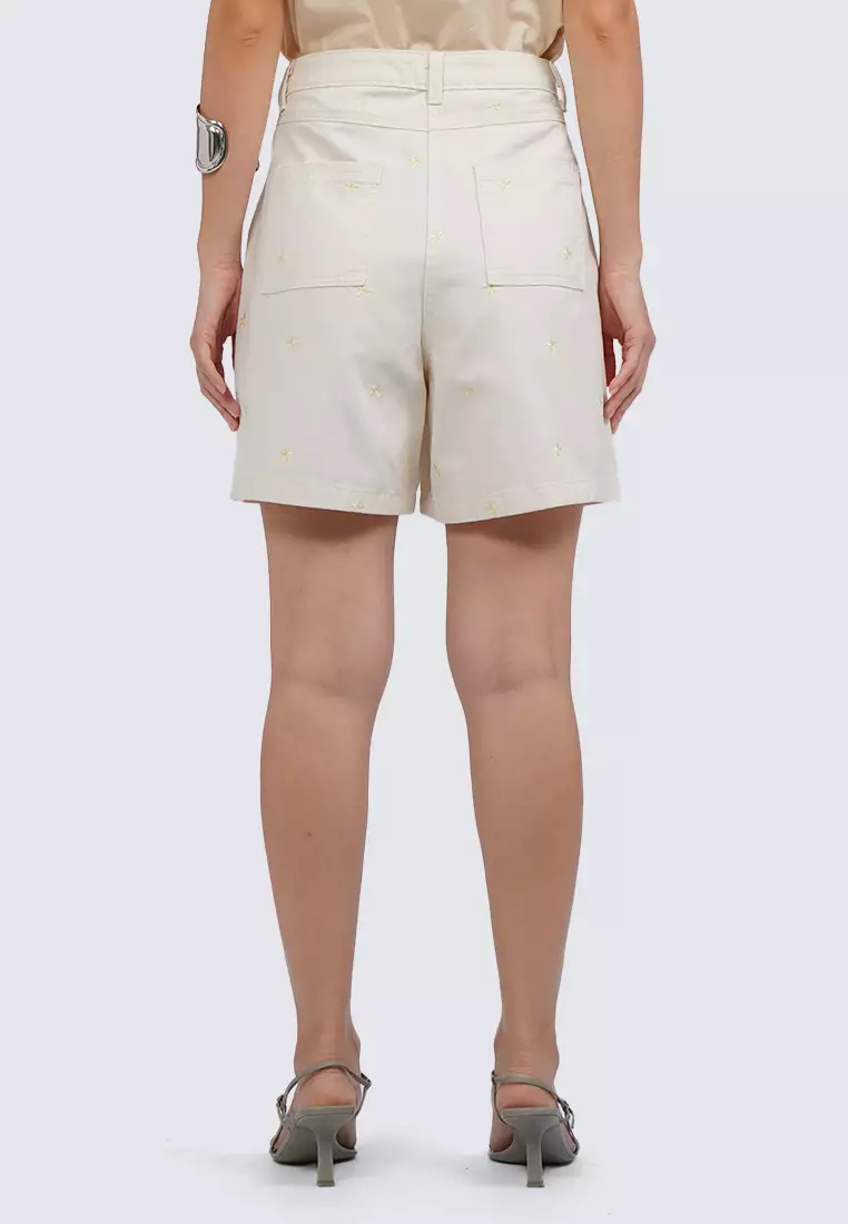 Embroidered Short Pants COCONUT MILK