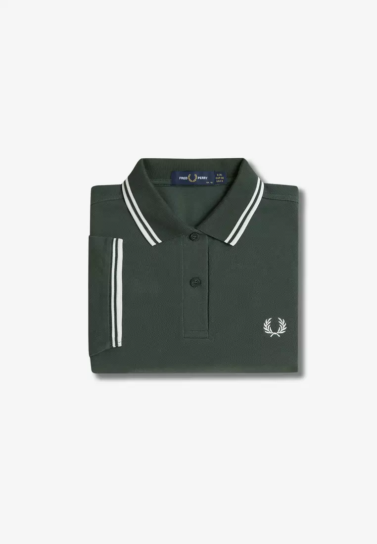 Fred Perry G3600 Twin Tipped Fred Perry Shirt (Court Green / Honeycomb / Honeycomb)