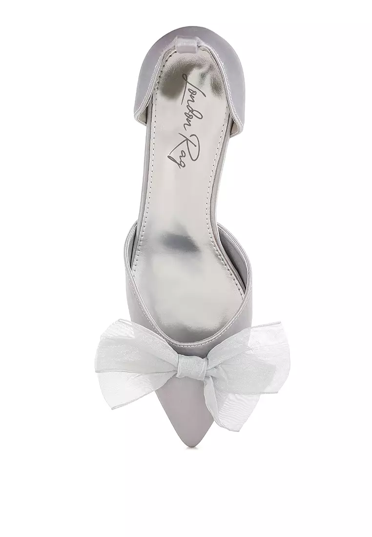 Sandal Satin Detail Pita Warna Silver