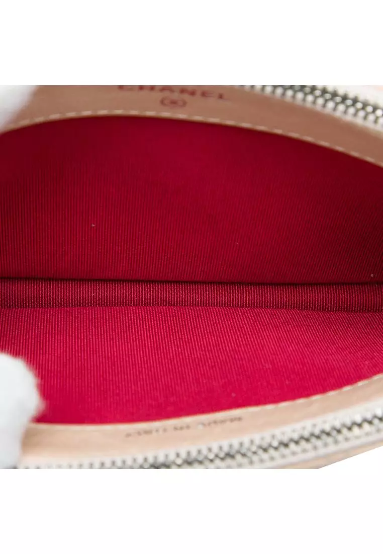 Pre-Loved Chanel Bicolor Aged Calfskin Gabrielle Double Zip Clutch With Chain