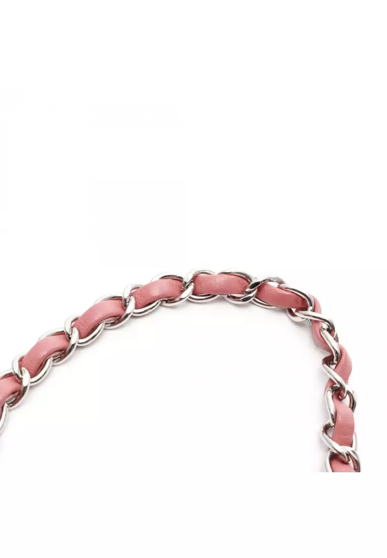 Pre-Loved Chanel matelasse chain shoulder bag lambskin pink silver hardware