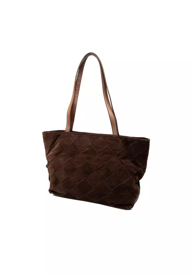 Pre-Loved Bottega Veneta Suede Intrecciato Tote