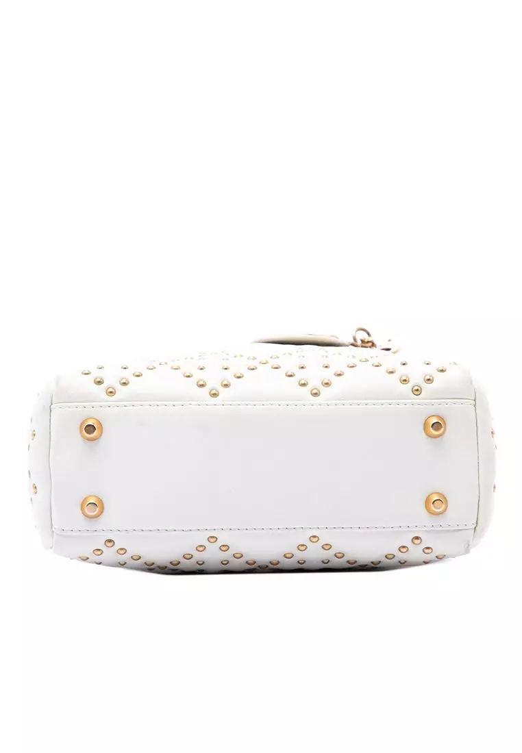 Pre-Loved Dior Mini Lambskin Cannage Studded Supple Lady Dior