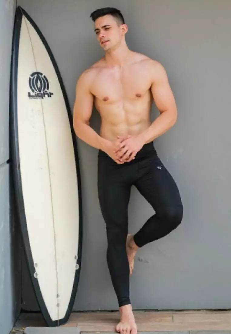 FITWEAR -  MEN LEGGING CONOR COMPRESSION ZIP POCKET - BLACK