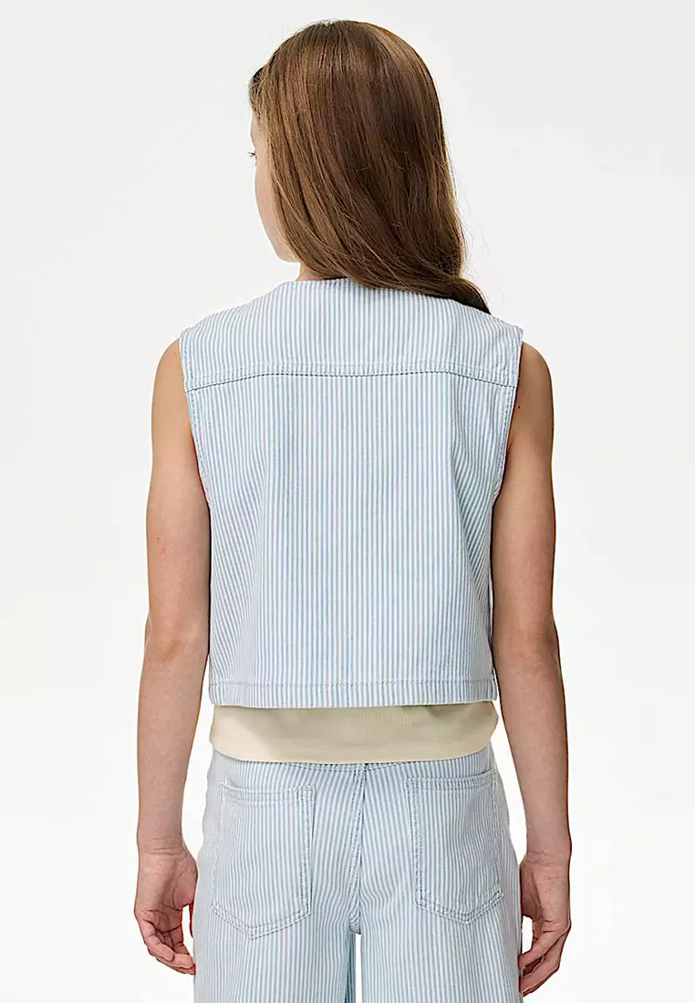 Denim Striped Waistcoat