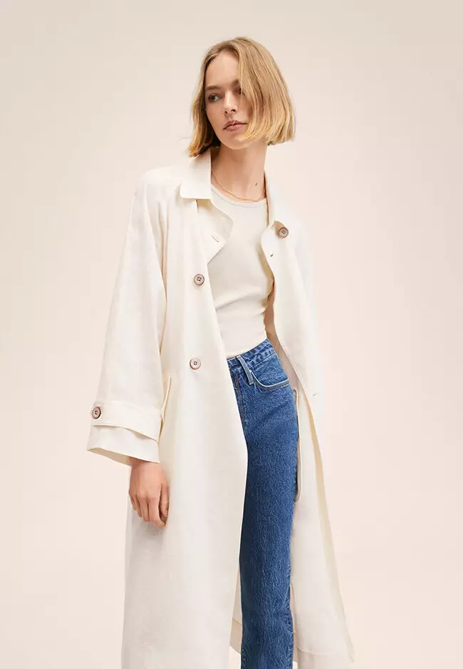 Mango linen trench discount