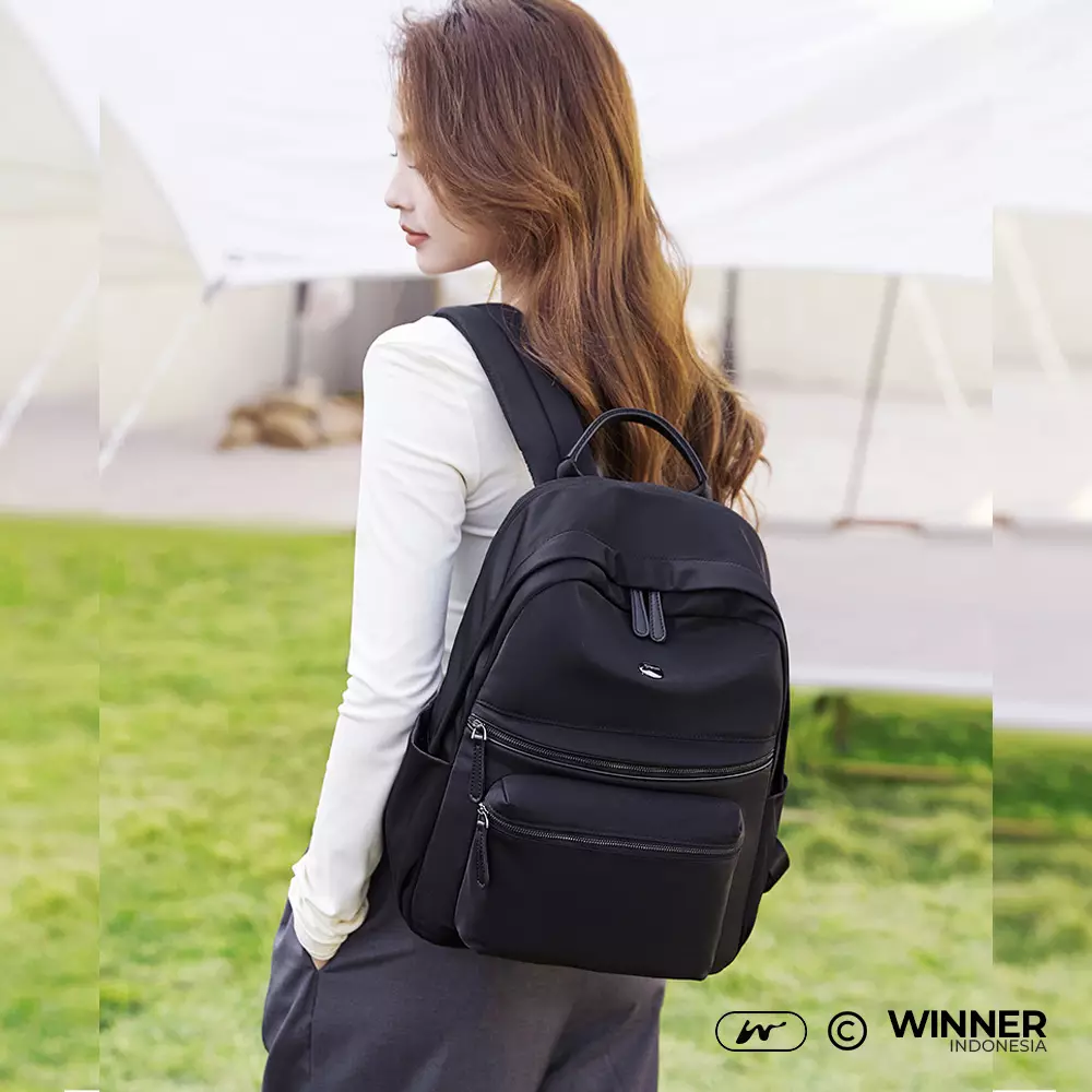Tas Ransel Laptop 15,6 inch Oxford Anti-Air Backpack Korean Style (T14-028-6528) Warna Hitam 15,6 inch