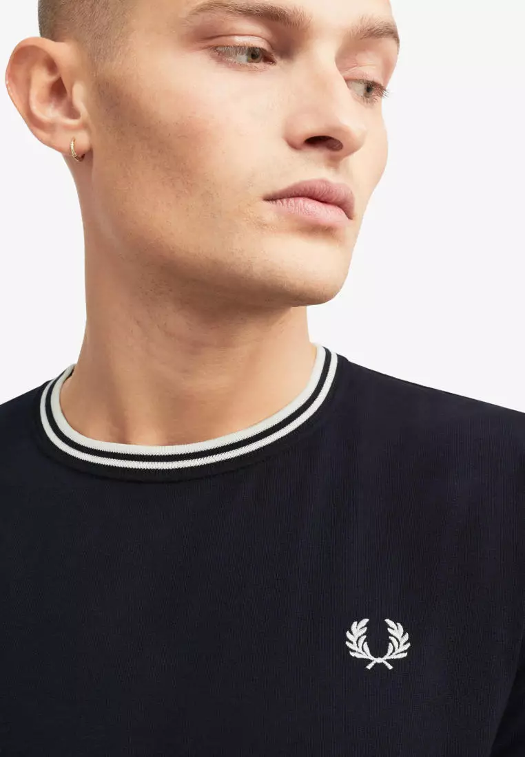 Buy Fred Perry Fred Perry M1588 Twin Tipped T Shirt Navy Online