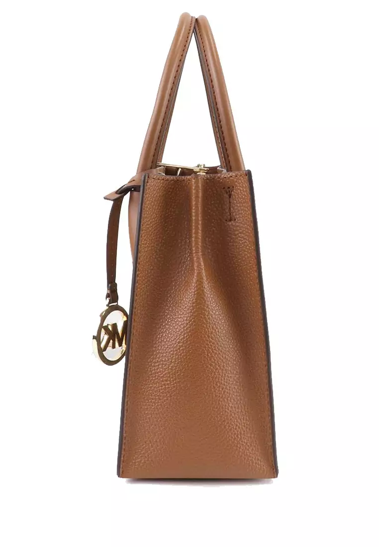 Mercer medium leather cheap logo tape accordion crossbody