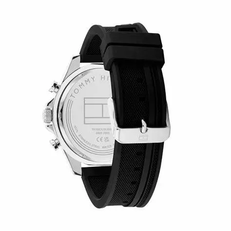 Tommy Hilfiger Men's Clark Black Stainless Steel Racing-Inspired