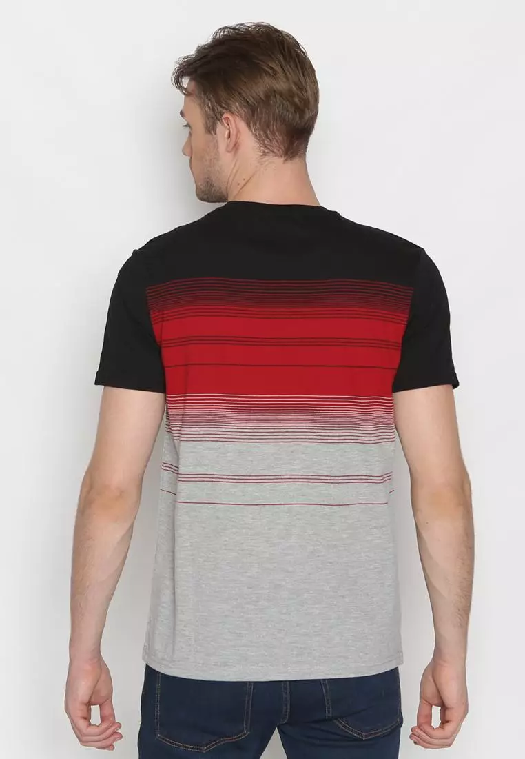 MATSUDA T Shirt Pria Kaos Stripe Nara