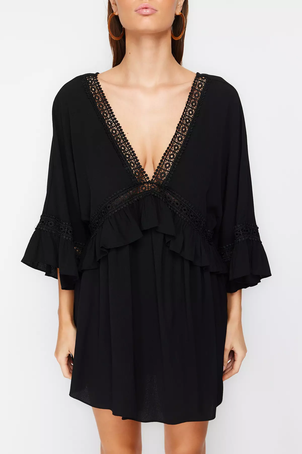 Lace Stripe Detailed Beach Dress