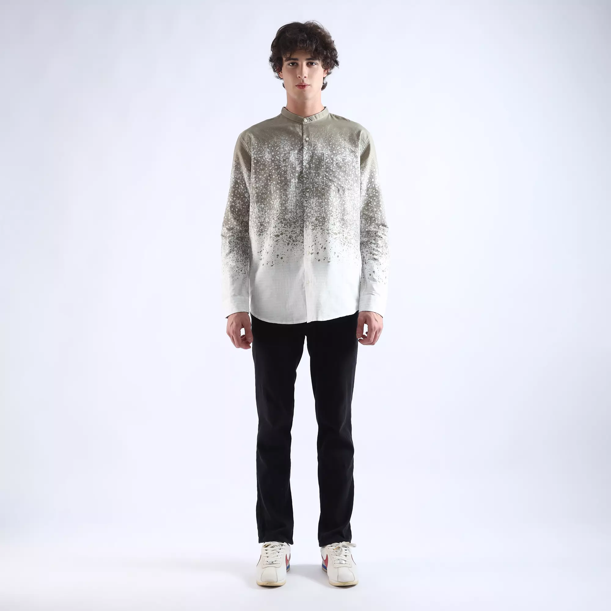 LARUSSO Dawn of Time - Kemeja Koko Printing Pria Lengan Panjang - QILTY