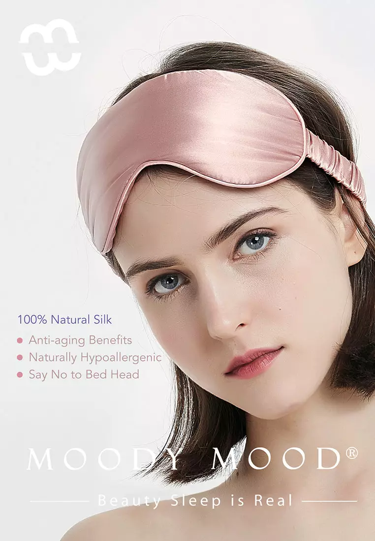 Buy Moody Mood 22 Momme Mulberry Silk Sleep Eye Mask・blush Online