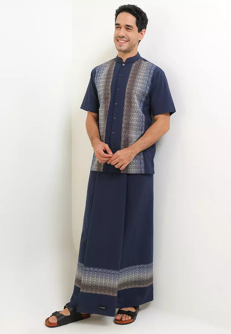 (Intresse x Sandiaga Uno Collection) Intresse Natuna Navy Long Sleeve Baju Koko