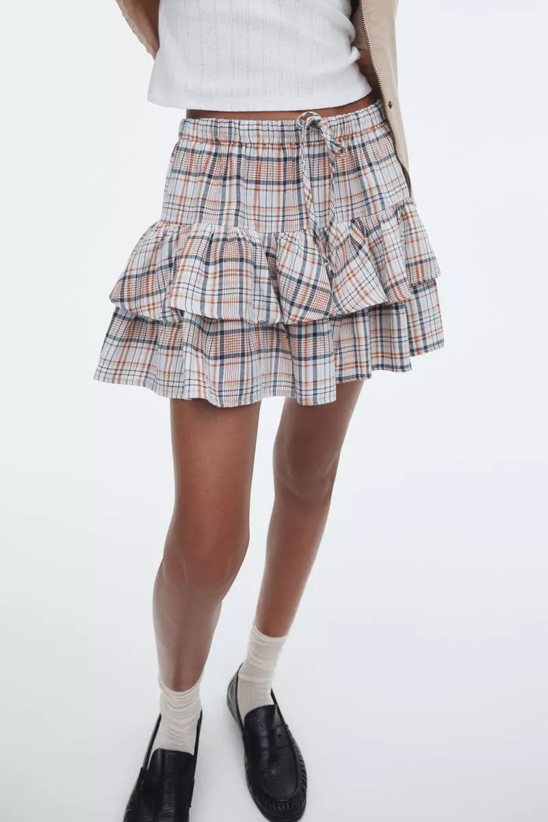 Tiered drawstring skirt