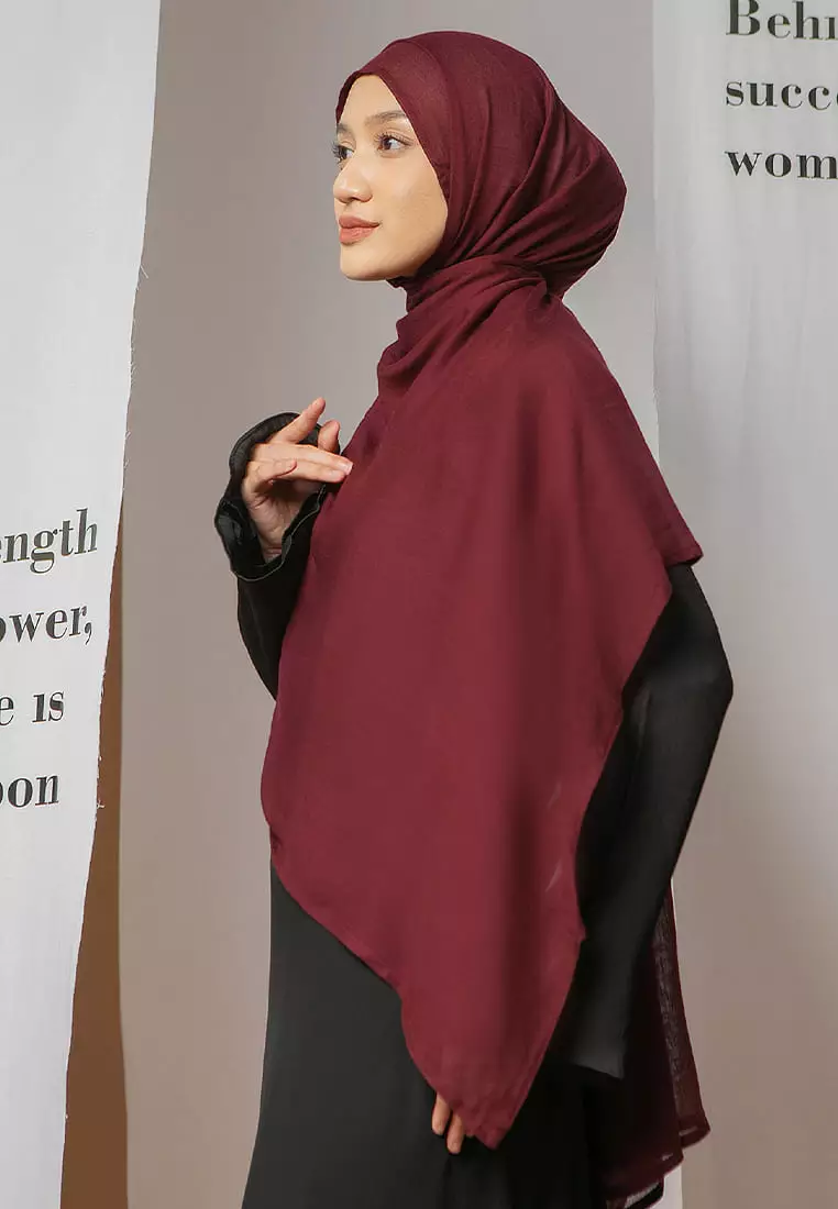 Viscose Pashmina Nour Shawl Burgundy NEW