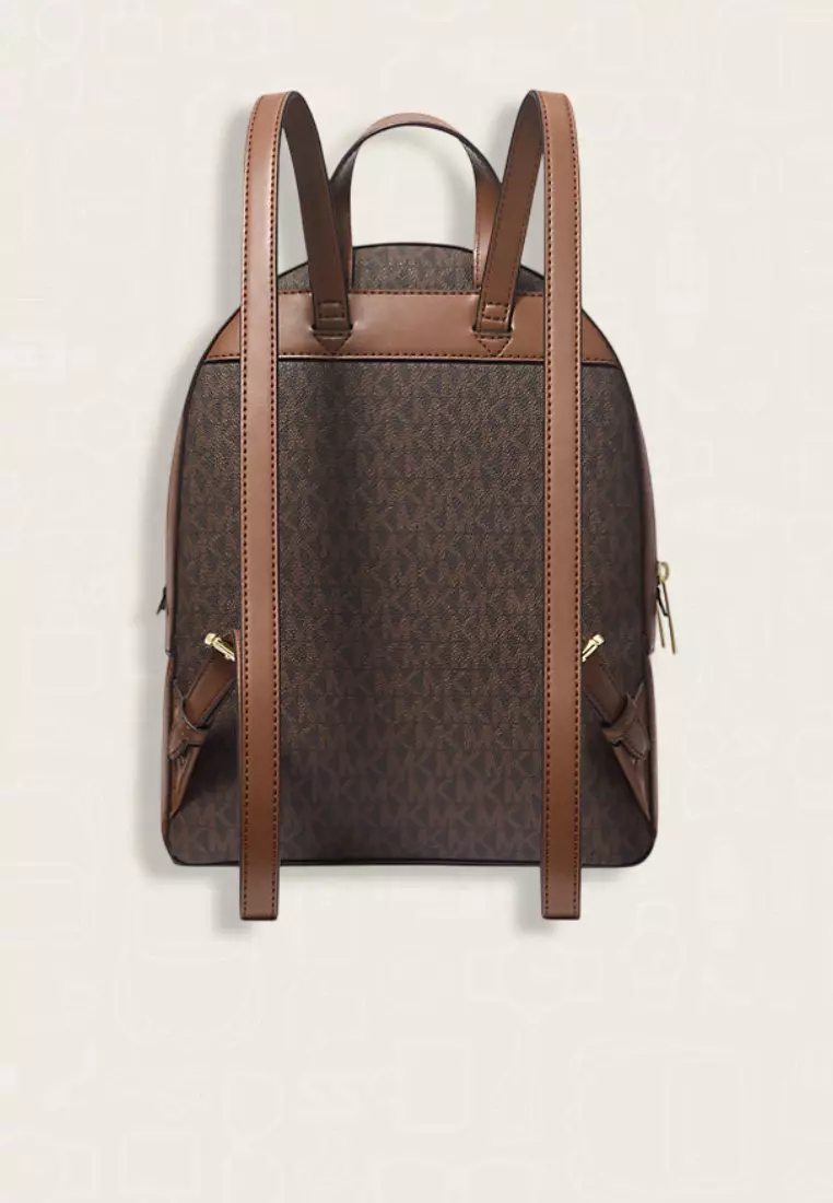 Michael Kors Jaycee Medium Logo Backpack Brown Acorn