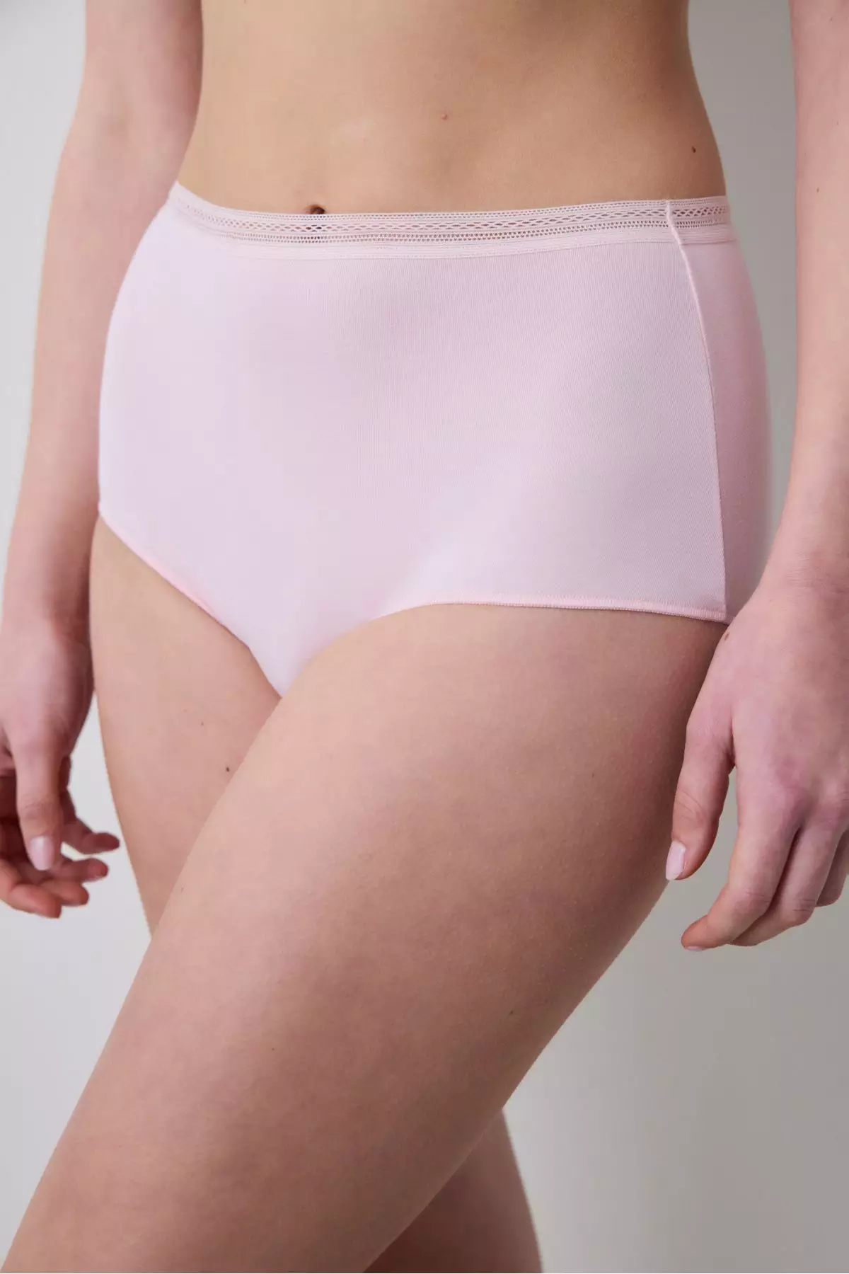 Easy Cotton Trim Highwaist Pink Slip Panties