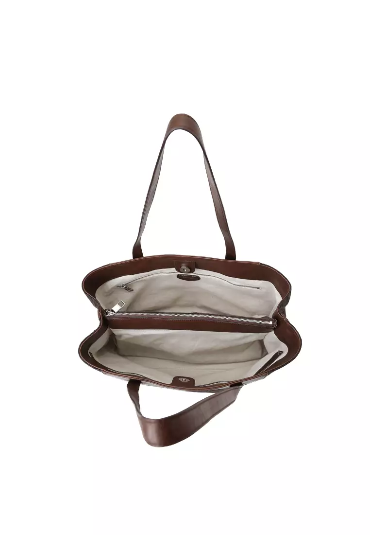 Soft-Structured Trapezoidal Canvas Tote Bag - Cacao