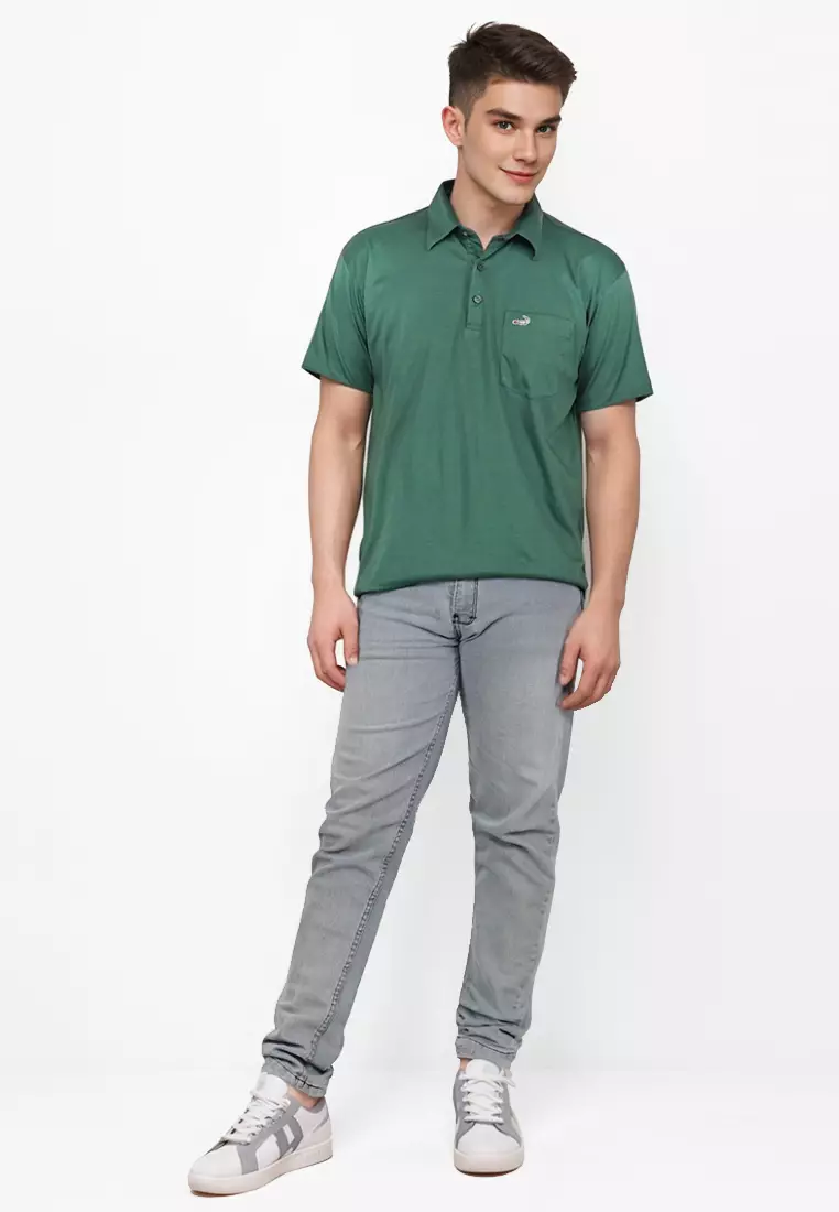 Crocodile BYLL 01 Green - Kaos Kerah Pria Men Polo Original Relax fit - Katun