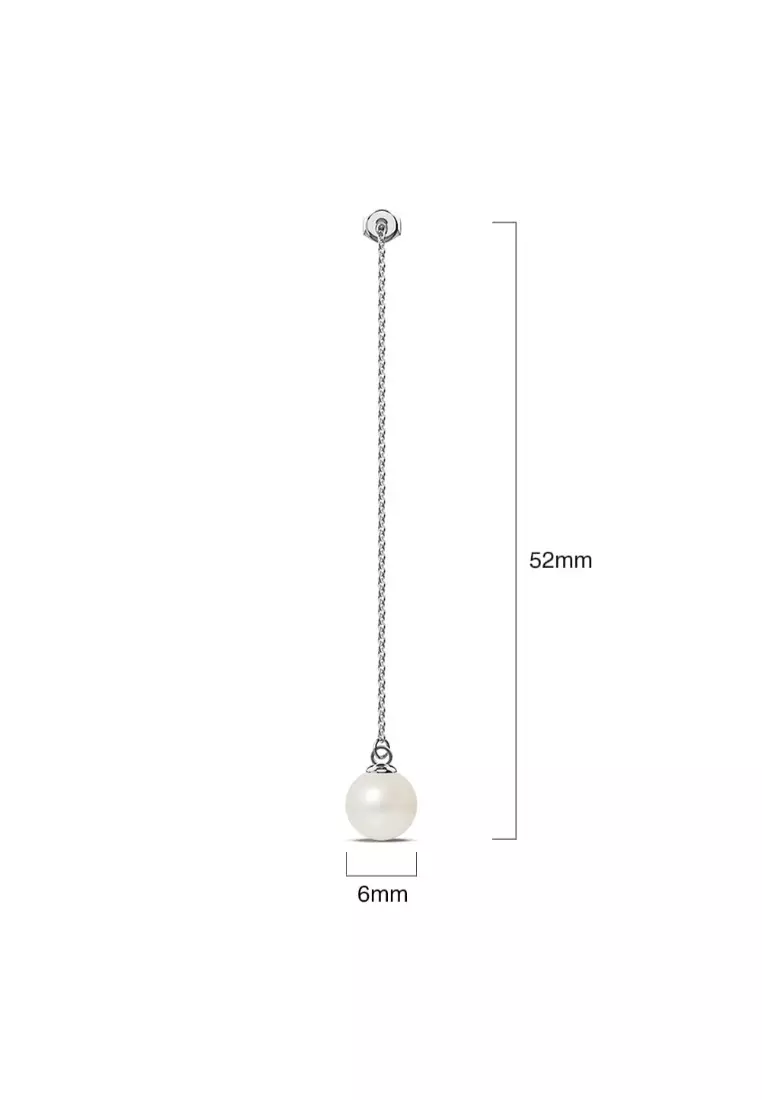 Katarina Pearl Drop Earrings Embellished with SWAROVSKI® Crystal Pearls-White Gold/Pearl