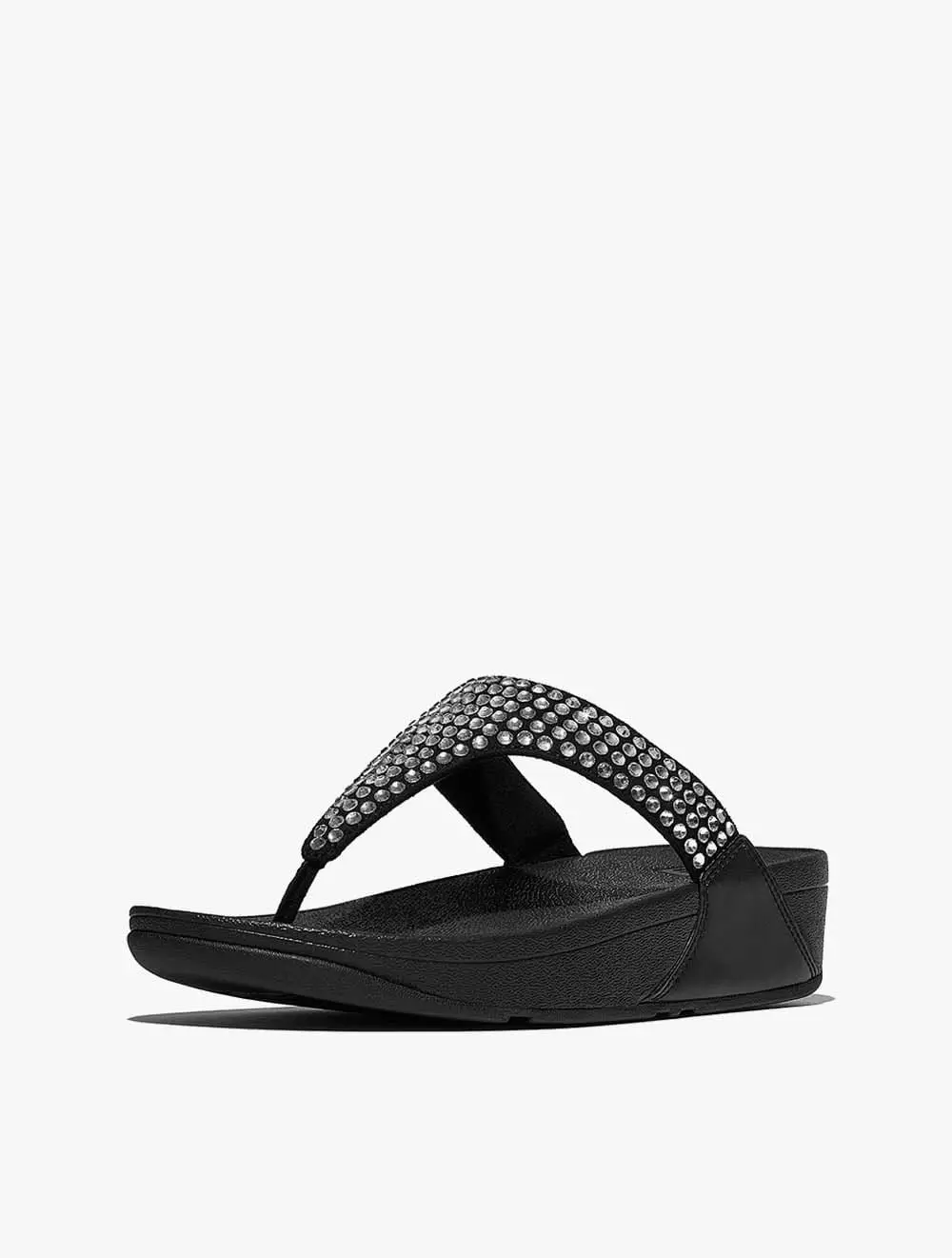 Fitflop Lulu Maxi-Crystal Toe-Post Sandals - Black